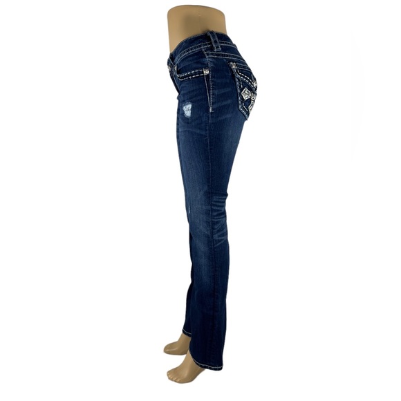 Miss Me Womens 28 X 32 (actual) Jeans Signature Boot Blue Cotton Blend Size 27 - Picture 3 of 12